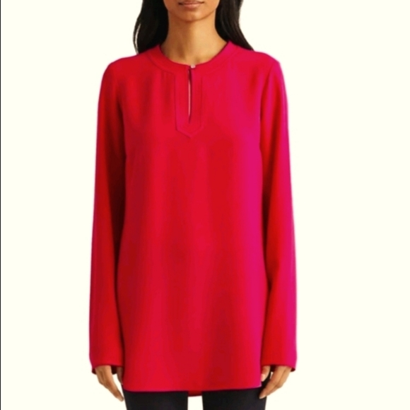 Lauren Ralph Lauren Keyhole Front Georgette Tunic - Picture 3 of 16